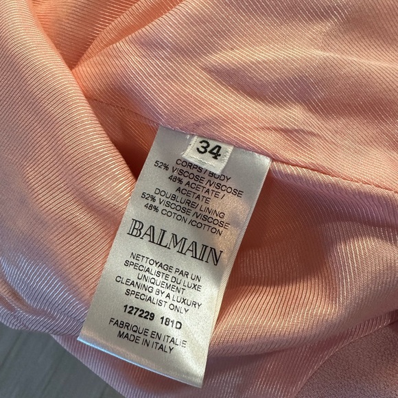 Balmain Pink Belted Double-Breasted Crepe Blazer FR 34 - Picture 8 of 8